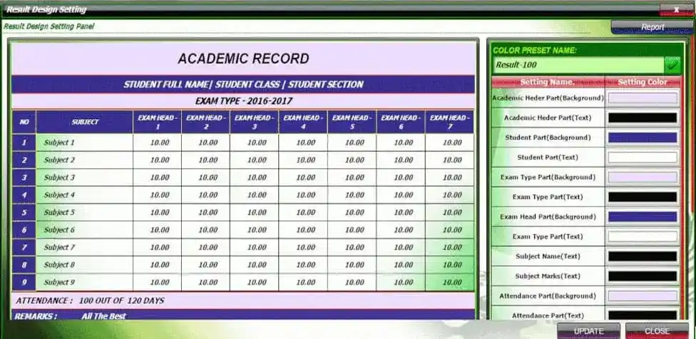 school result generation system